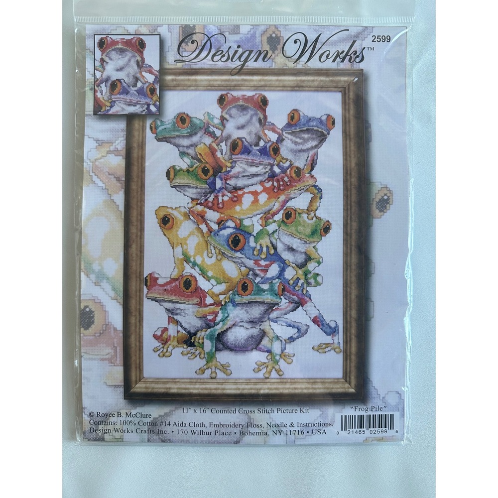 Design Works Frog Pile Counted Cross Stitch Kit 2599 Royce B McClure 11x16